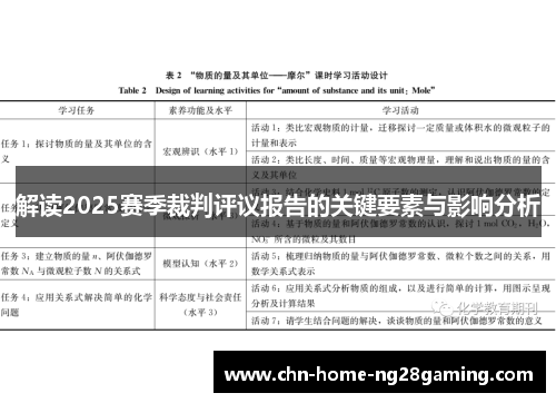 解读2025赛季裁判评议报告的关键要素与影响分析